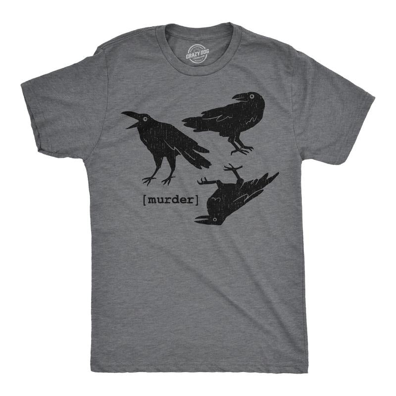 Mens Funny T Shirts Murder Crows Sarcastic Halloween Raven Graphic Tee for Men Mens Funny T Shirts Cool Tees Soft Stylish...