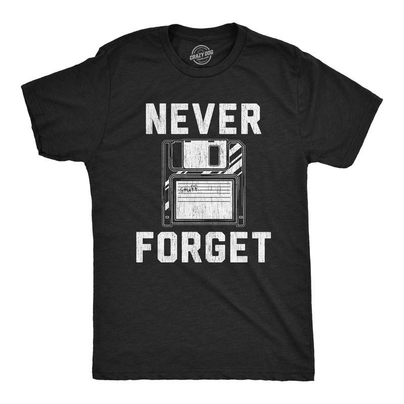 Mens Funny T Shirts Never Forget Sarcastic Floppy Disk Graphic Novelty Retro Tee For Men Mens Funny T Shirts Cool Tees...