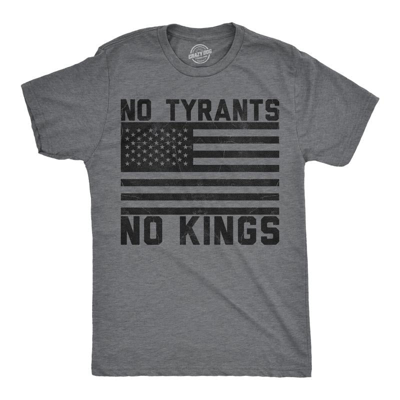 Mens Funny T Shirts No Tyrants No Kings Sarcastic Political Graphic Novelty Tee for Men Mens Funny T Shirts Cool Tees...