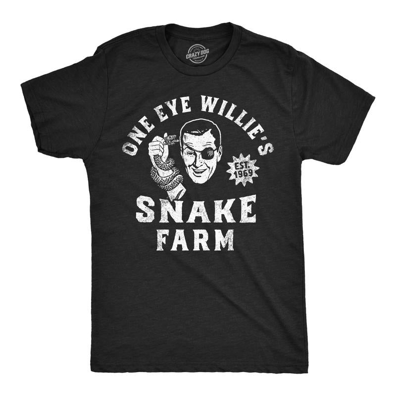 Mens Funny T Shirts One Eye Willies Snake Farm Adult Novelty Tee for Men Mens Funny T Shirts Cool Tees Soft Stylish...