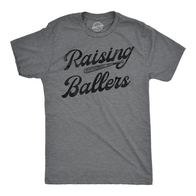 Mens Funny T Shirts Raising Ballers Sarcastic Baseball Graphic Tee for Men Mens Funny T Shirts Cool Tees Soft Stylish...