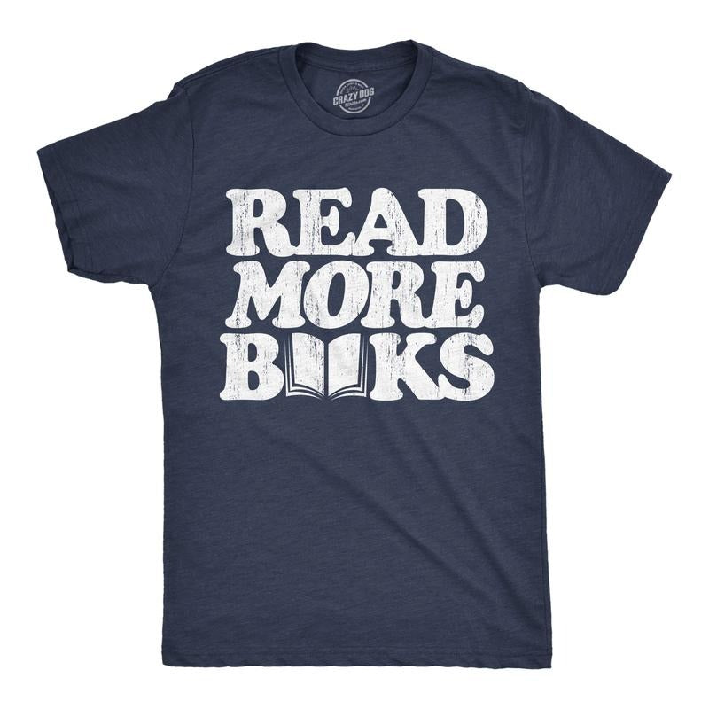 Mens Funny T Shirts Read More Books Sarcastic Reading Lovers Graphic Novelty Tee For Men Mens Funny T Shirts Cool Tees...