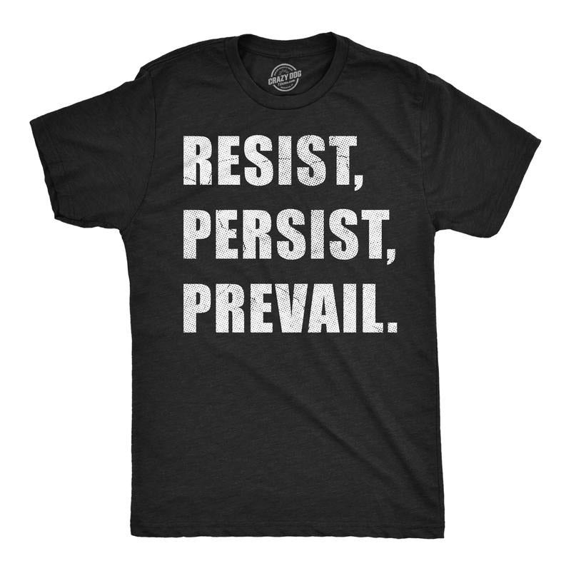Mens Funny T Shirts Resist Persist Prevail Sarcastic Graphic Novelty Tee For Men Mens Funny T Shirts Cool Tees Soft...