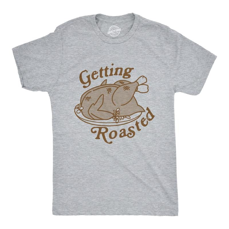 Mens Getting Roasted Tshirt Funny Thanksgiving Turkey Dinner 420 High Graphic Novelty Tee Hoodie, Sweatshirt