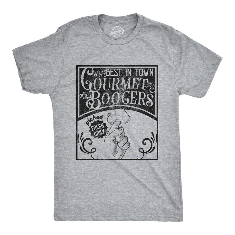 Mens Gourmet Boogers T Shirt Funny Nose Picking Joke Tee For Guys Mens Funny T Shirts Cool Tees Soft Stylish Casual...