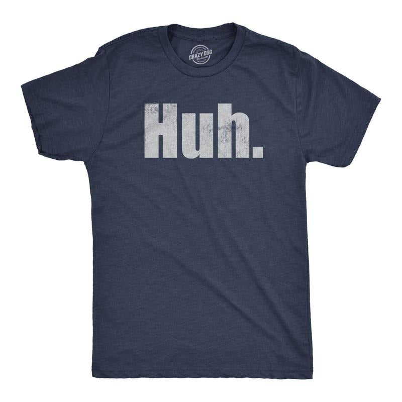 Mens Huh T Shirt Funny Interesting Wondering Weird Joke Tee for Guys Mens Funny T Shirts Cool Tees Soft Stylish Casual...