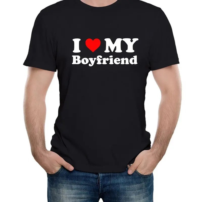 Mens I Love My Boyfriend T-Shirt Funny Stalker Anniversary Gift Cute Hoodie, Sweatshirt | UrbanDripWear.com
