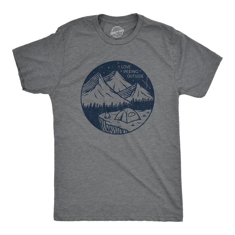 Mens I Love Peeing Outside T Shirt Funny Sarcastic Camping Nature Lovers Tee For Guys Mens Funny T Shirts Cool Tees Soft...