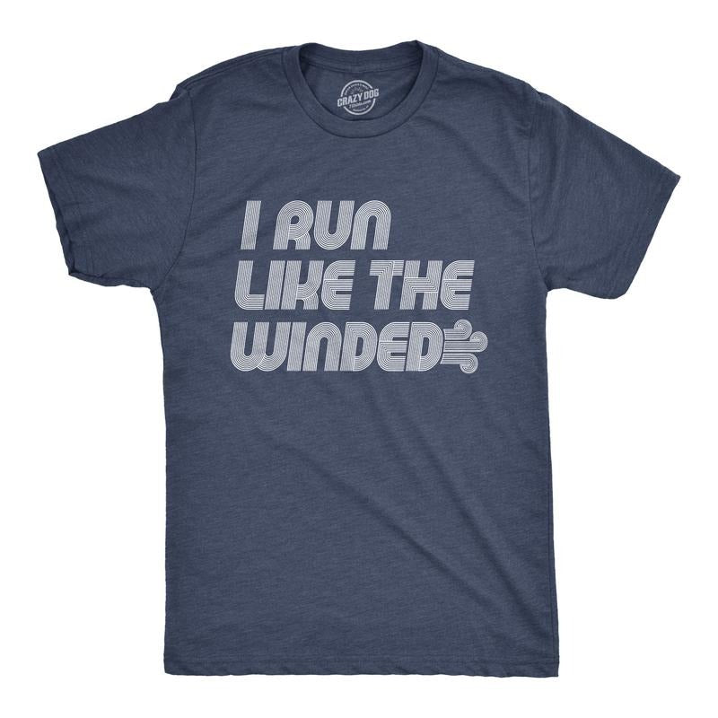 Mens I Run Like The Winded T Shirt Funny Jogging Fitness Tee Mens Funny T Shirts Cool Tees Soft Stylish Casual Menswear...