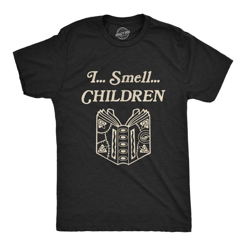 Mens I Smell Children T Shirt Funny Magic Halloween Spooky Graphic Novelty Tee Mens Funny T Shirts Cool Tees Soft Stylish...