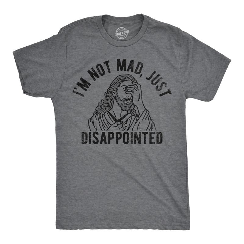 Mens Im Not Mad Just Disappointed Funny T Shirts Sarcastic Jesus Tee For Men Mens Funny T Shirts Cool Tees Soft Stylish...