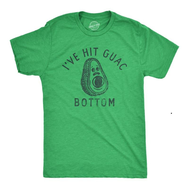 Mens Ive Hit Guac Bottom T Shirt Funny Avocado Guacamole Tee For Guys Hoodie, Sweatshirt | UrbanDripWear.com