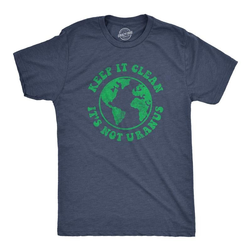 Mens Keep It Clean Its Not Uranus T Shirt Funny Planet Earth Tee Mens Funny T Shirts Cool Tees Soft Stylish Casual...