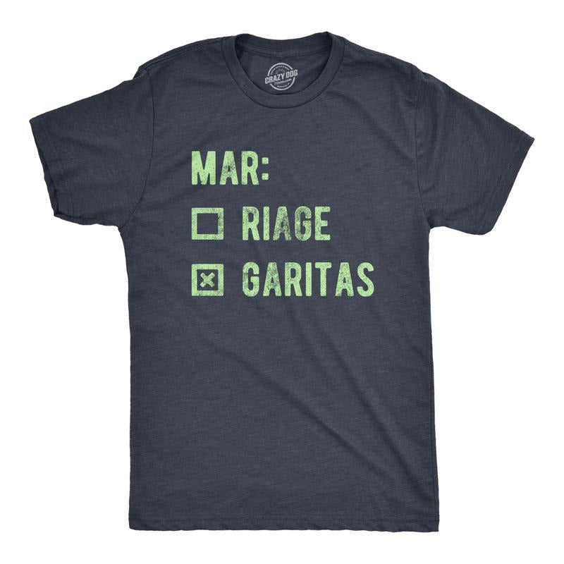 Mens Marriage Margaritas T Shirt Funny Checklist Drinking Married Joke Tee for Guys Mens Funny T Shirts Cool Tees Soft...