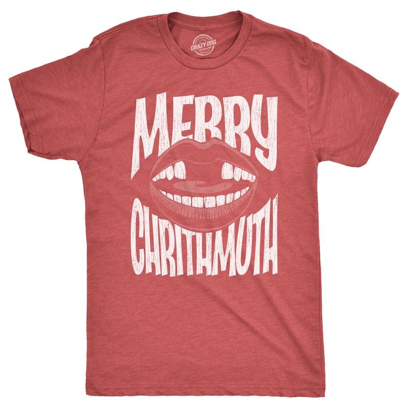 Mens Merry Chrithmuth T Shirt Funny Xmas Lisp Joke Tee For Guys Mens Funny T Shirts Cool Tees Soft Stylish Casual...