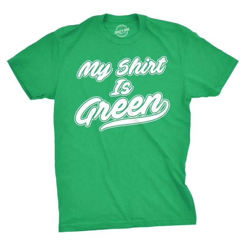 Mens My Shirt Is Green All Star Team Saint St Patricks Day Lucky Irish T Shirt Mens Funny T Shirts Cool Tees Soft Stylish...