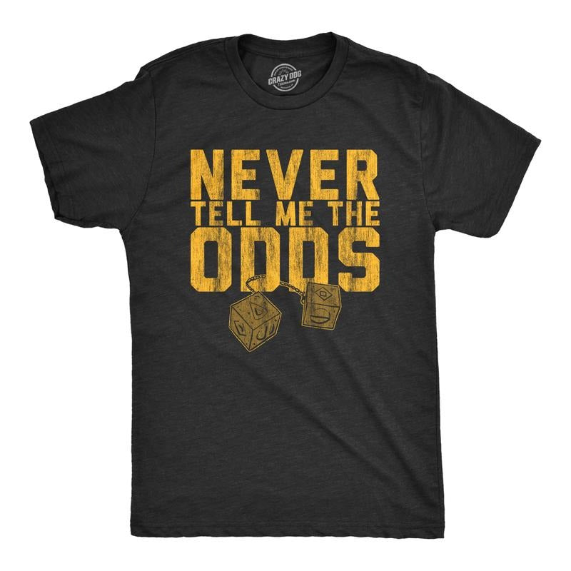 Mens Never Tell Me The Odds T Shirt Funny Saying Cool Quote Graphic Vintage Tee Mens Funny T Shirts Cool Tees Soft...