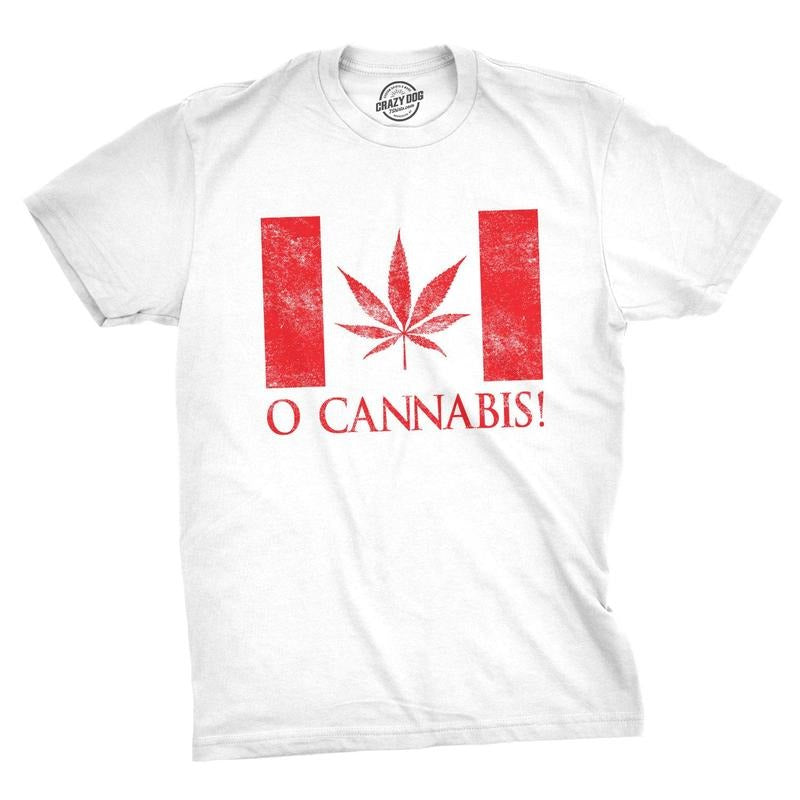 Mens O Cannabis Tshirt Funny Canada Marijuana Legalization Flag Tee Hoodie, Sweatshirt | UrbanDripWear.com