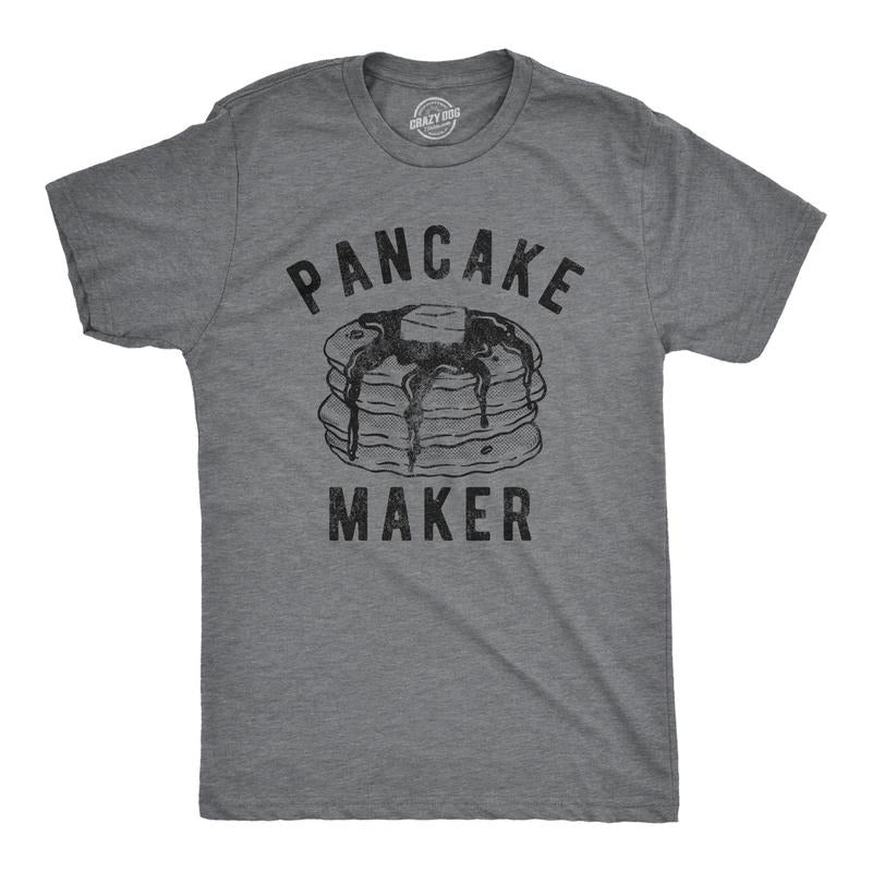 Mens Pancake Maker T Shirt Funny Breakfast Food Syrup Cute Morning Novelty Tee Mens Funny T Shirts Cool Tees Soft Stylish...