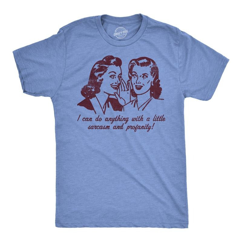 Mens Sarcasm And Profanity Tee Funny Graphic T Shirts For Men Mens Funny T Shirts Cool Tees Soft Stylish Casual Menswear...
