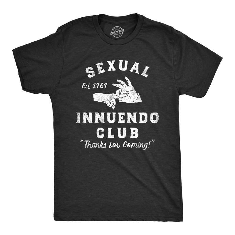 Mens Sexual Innuendo Club Thanks For Coming T Shirt Funny Sex Joke Tee For Guys Hoodie, Sweatshirt | UrbanDripWear.com