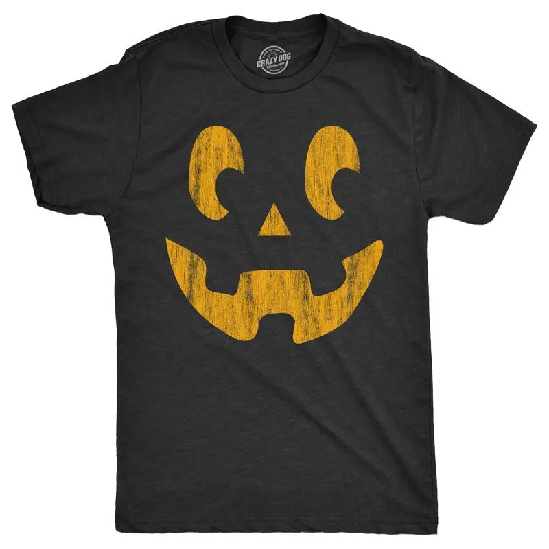 Mens Side Eye Steve Pumpkin T Shirt Funny Halloween Jack O Lantern Weird Smile Tee For Guys Mens Funny T Shirts Cool Tees...