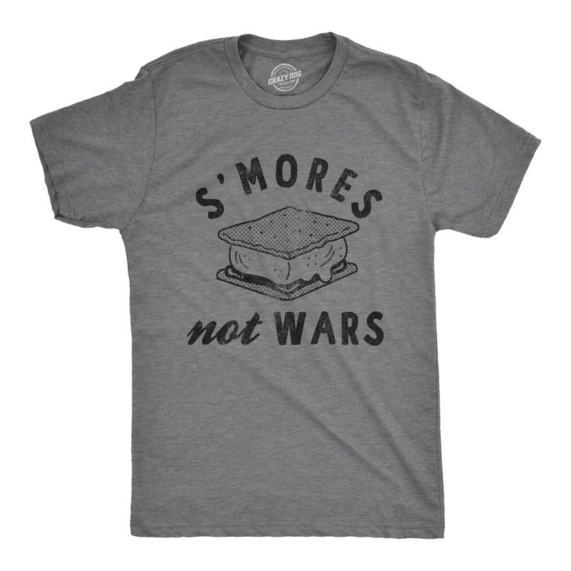 Mens Smores Not Wars T Shirt Funny Sarcastic Smore Camp Fire Camping Graphic Tee Hoodie, Sweatshirt | UrbanDripWear.com