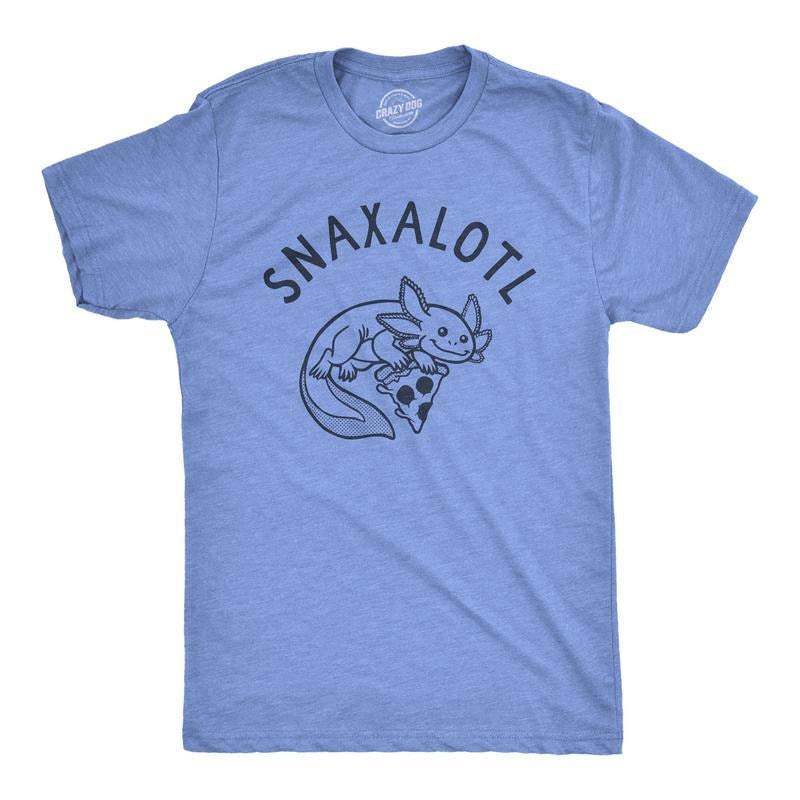 Mens Snaxalotl T Shirt Funny Cute Snacking Axolotl Tee for Guys Mens Funny T Shirts Cool Tees Soft Stylish Casual...