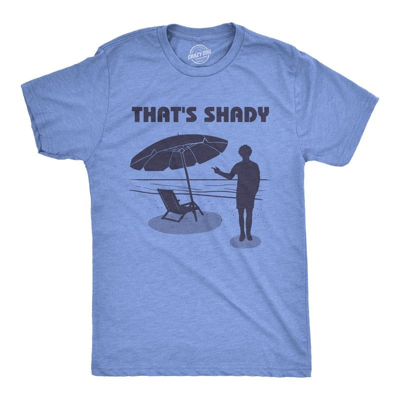 Mens Thats Shady T shirt Funny Beach Vacation Sarcastic Hilarious Graphic Tee Mens Funny T Shirts Cool Tees Soft Stylish...