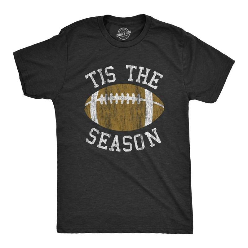 Mens Tis The Season T Shirt Funny Football Gridiron Lovers Tee For Guys Mens Funny T Shirts Cool Tees Soft Stylish Casual...