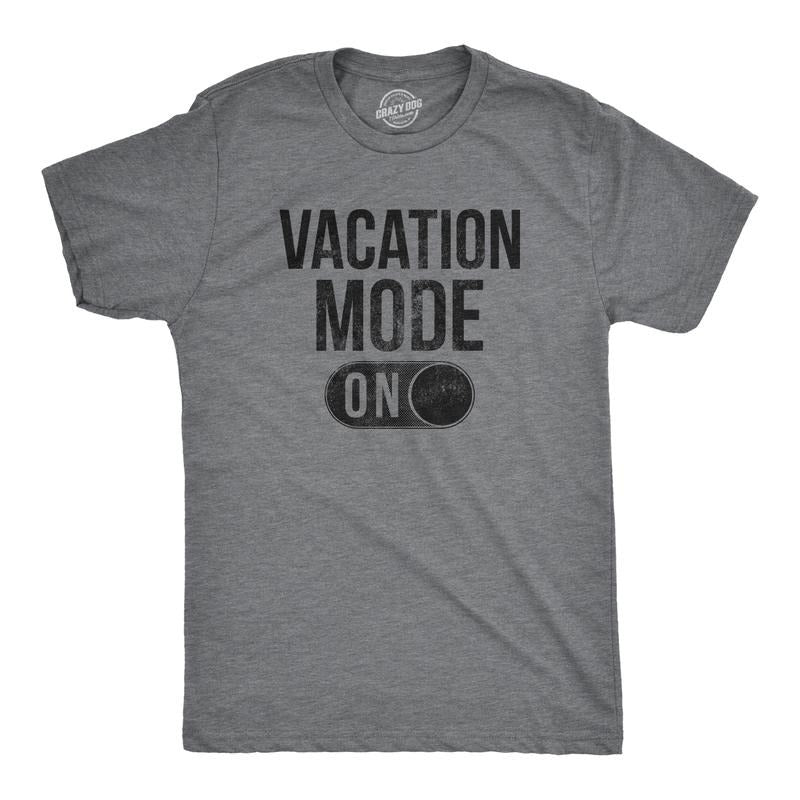Mens Vacation Mode On T Shirt Funny Spring Break Tee Mens Funny T Shirts Cool Tees Soft Stylish Casual Menswear Funny...