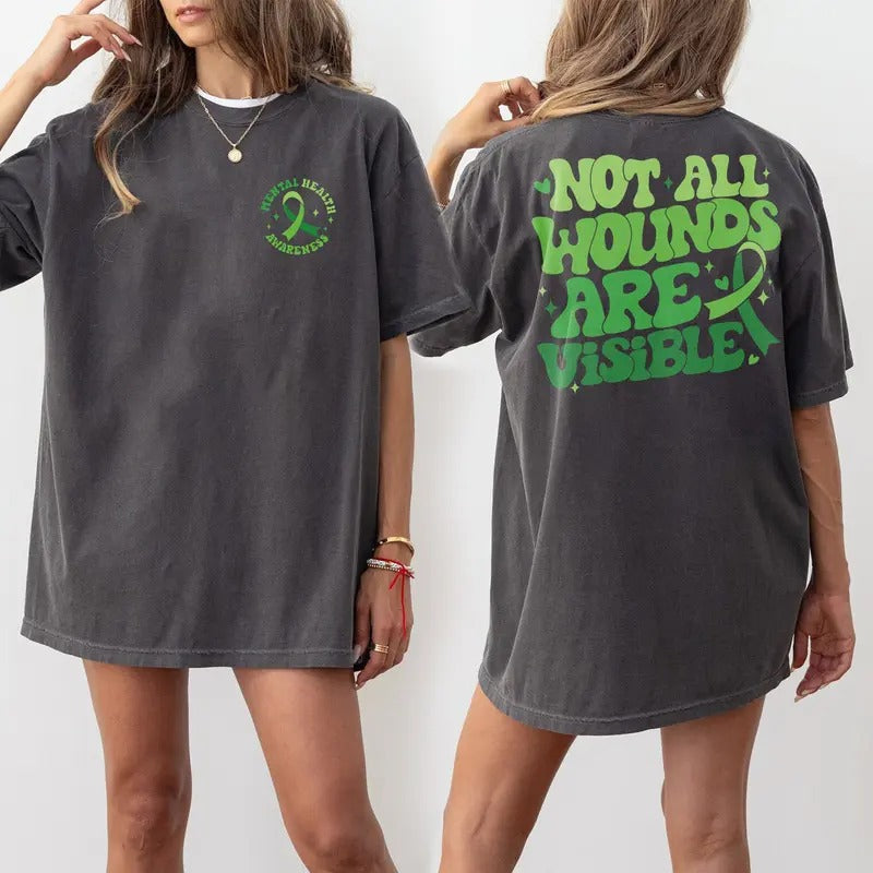 Mental Health Awareness Shirt Not All Wounds Are Visible Mental Health Shirt Anxiety Shirt Special Education Teacher Shirtstyle{n002}2