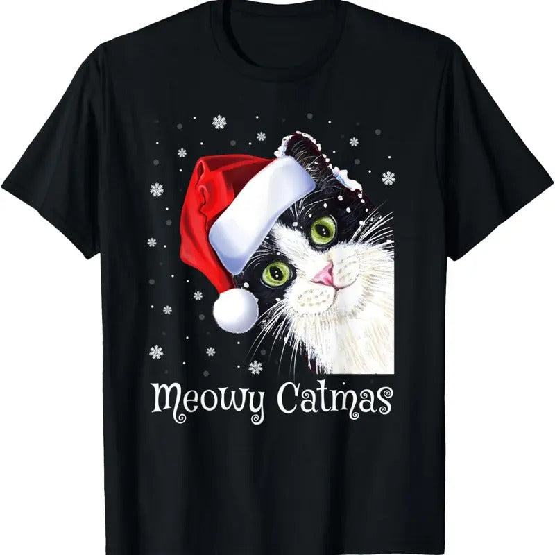 Meowy Catmas Christmas And Happy New Year Cat Lover Ugly T-Shirt Hoodie, Sweatshirt | UrbanDripWear.com