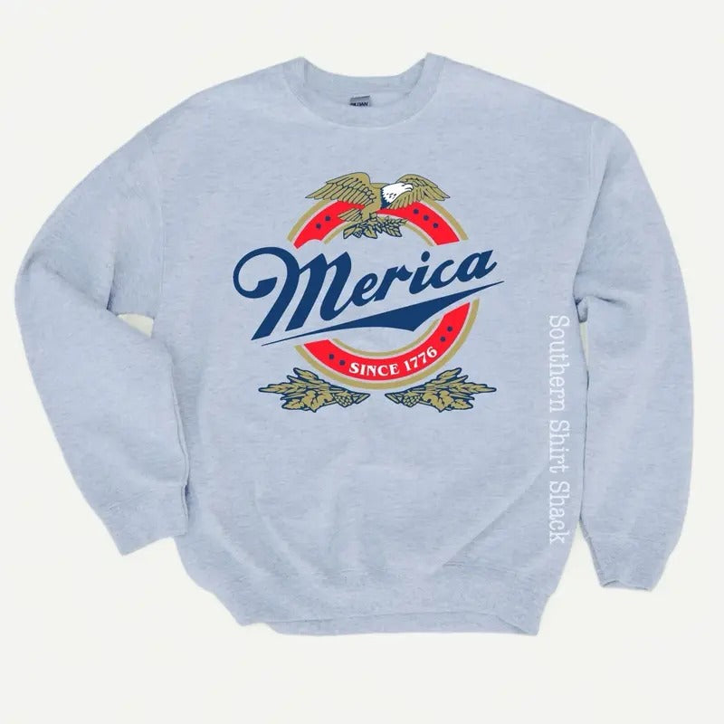 Merica Beer Sweatshirt T-Shirts, Hoodie | UrbanDripWear.com