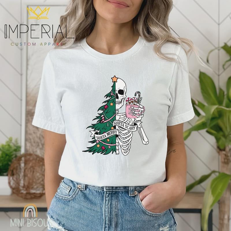 Merry But Scary Shirt, Family Matching Christmas Shirt, Christmas Spooky Tee, Xmas T-Shirt Hoodie, Sweatshirt