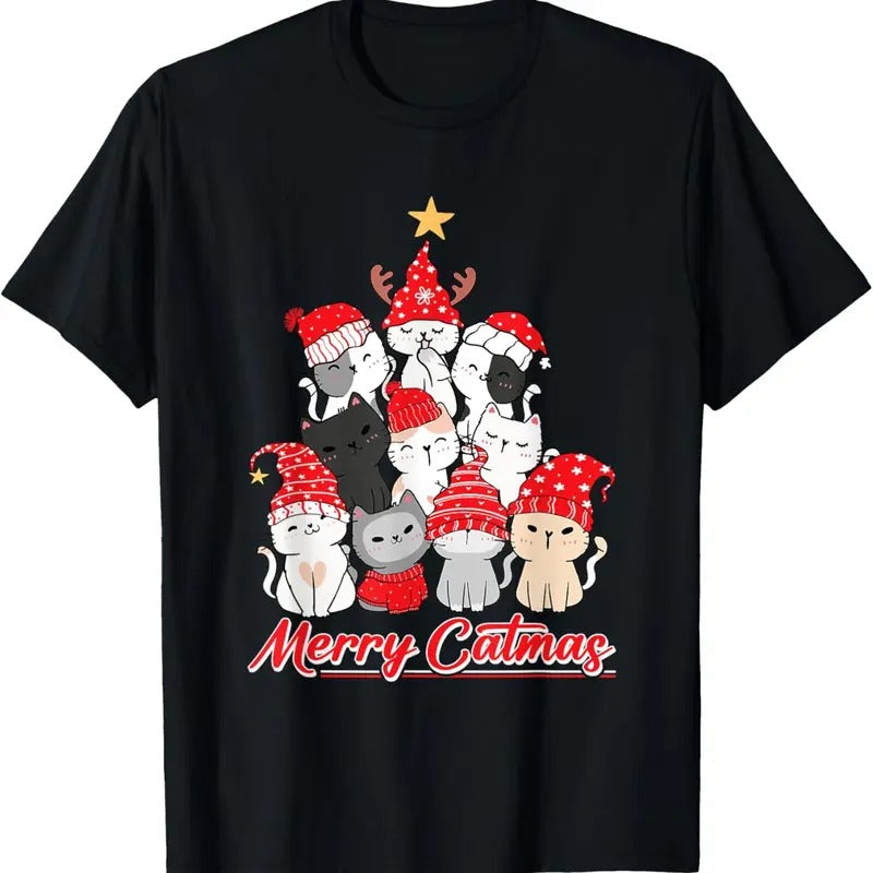 Merry Catmas Christmas Ugly Xmas Cat Lover T-Shirt Hoodie, Sweatshirt | UrbanDripWear.com