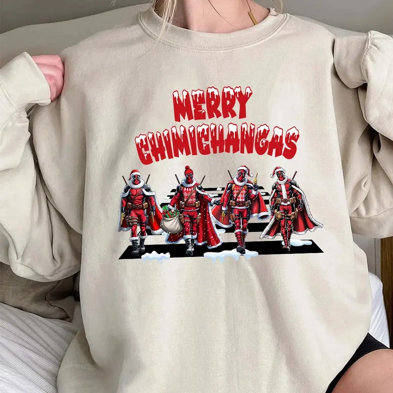 Merry Chimichangas Shirt, Christmas Movies Shirt, Xmas Graphic Tee Comfort Cotton Hoodie, Sweatshirt | UrbanDripWear.com