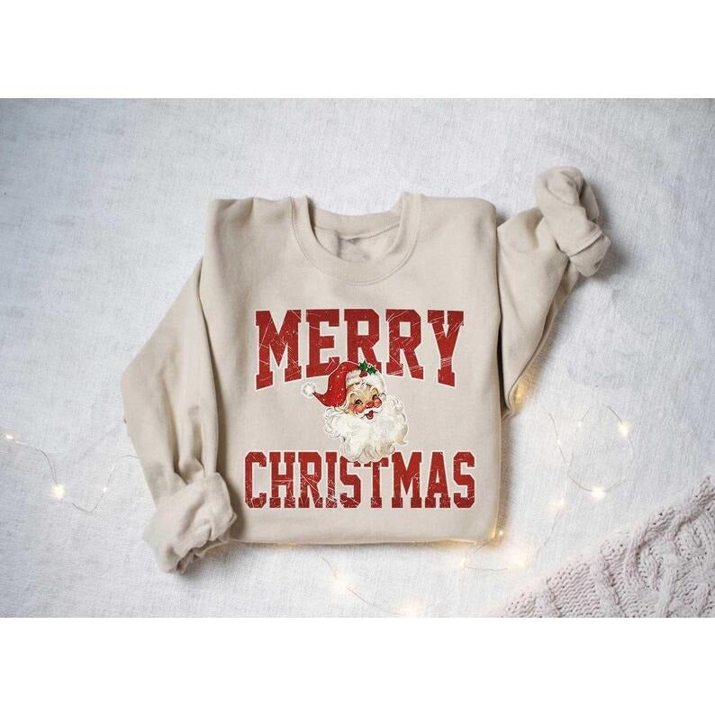 Merry Christmas Santa Sweatshirt, Christmas Santa Tshirt, Christmas Women Sweatshirt, Women Tshirt For Christmas,...