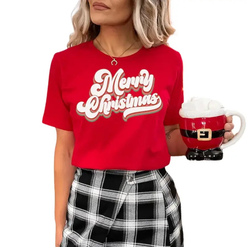 Merry Christmas Shirt Womenswear Top Streetwear Shortsleeve Hoodie, Sweatshirt | UrbanDripWear.com