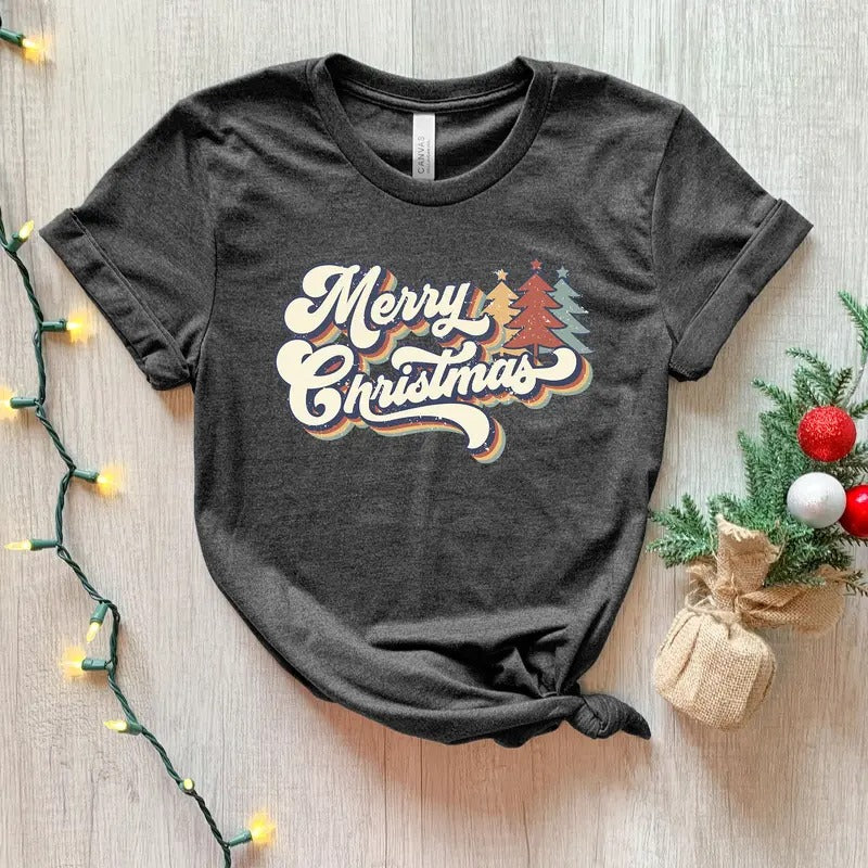 Merry Christmas Shirtmerry Christmas Shirtchristmas T Shirt Christmas Family Shirtchristmas Gift70s Style Merry Christmas...