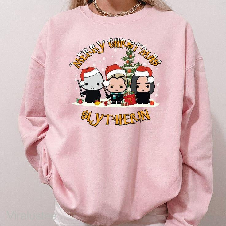 Merry Christmas Slytherin Sweatshirt T-Shirts, Hoodie | UrbanDripWear.com