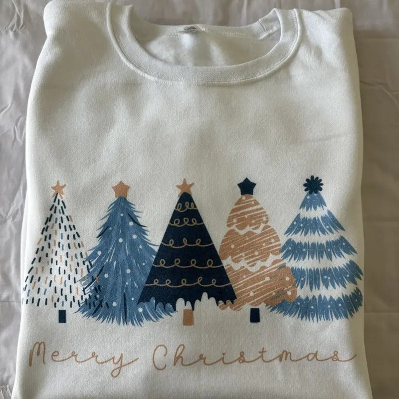 Merry Christmas Sweatshirt Women's Christmas Tree Sweatshirt T-Shirts, Hoodie | UrbanDripWear.com