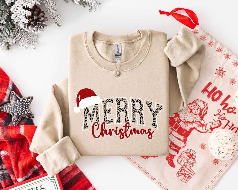 Merry Christmas Sweatshirt, Buffalo Plaid Sweater, Christmas Family crewneck, Xmas Gift Idea, Woman Xmas Shirt, Cute...