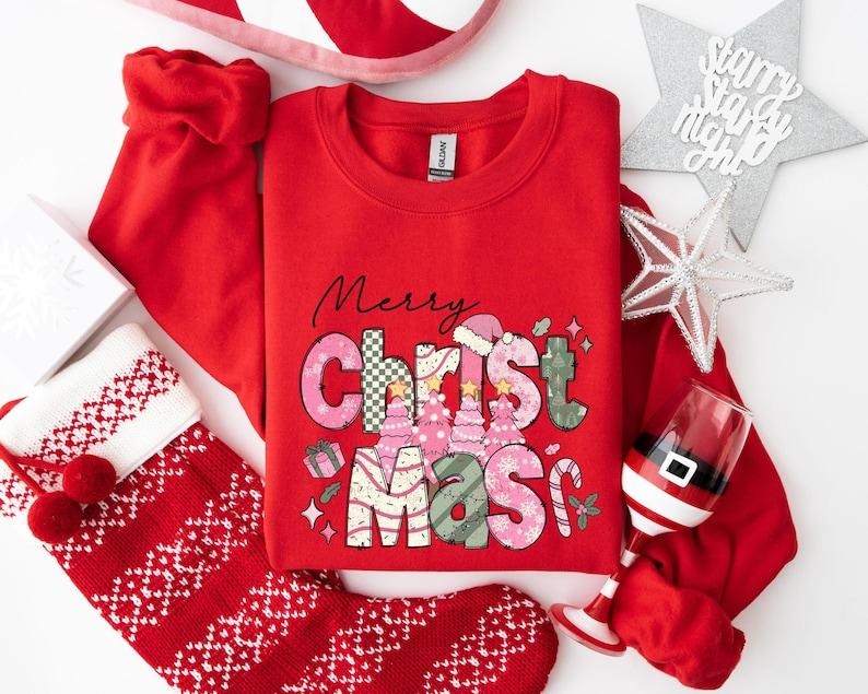 Merry Christmas Sweatshirt, Merry Christmas Shirt, Christmas Sweatshirt For Woman, Merry Christmas, Sweatshirts For...