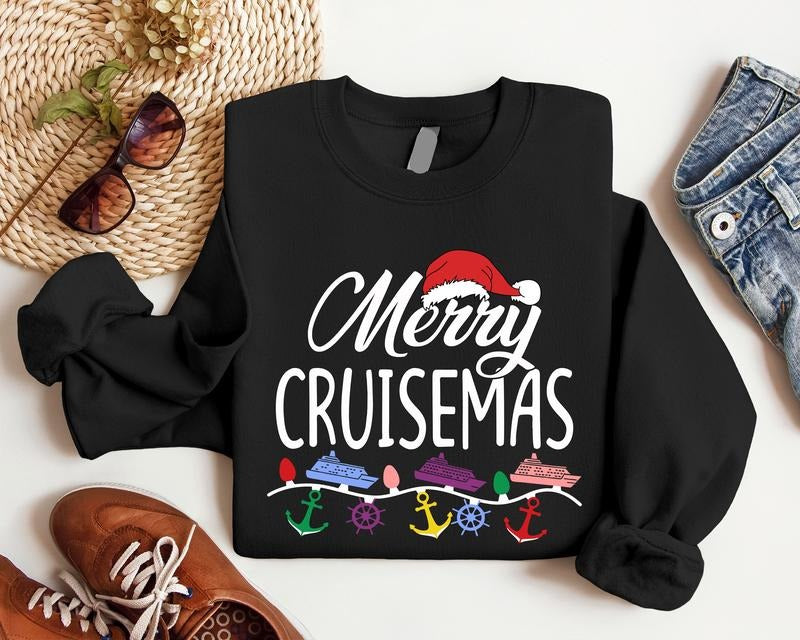 Merry Cruisemas Sweatshirt, Family Christmas Cruise Gift Sweater, Cruisin Crew Matching Squad Vacation Outfit, Couples...