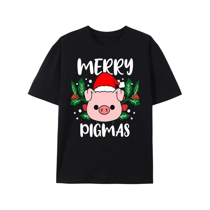 Merry Pigmas Christmas Pig T-Shirt Made in USA Hoodie, Sweatshirt | UrbanDripWear.com