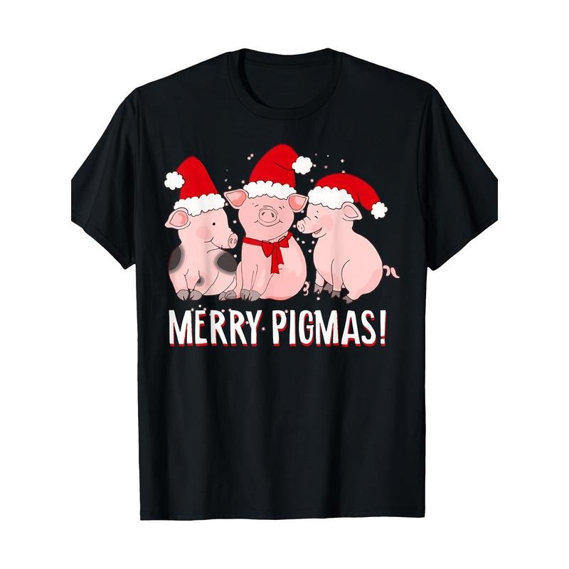 Merry Pigmas Funny Three Pigs Lover Christmas Farmers Tee T-Shirt-made in usa Hoodie, Sweatshirt | UrbanDripWear.com