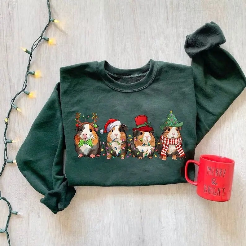 Merry Pigmas Sweatshirt, Christmas Guinea Pig Sweater, Christmas Farm Animal Shirt, Christmas Sweatshirt, Funny Guinea...