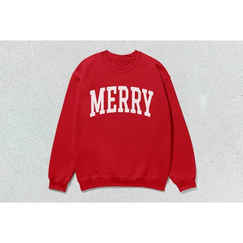 Merry Sweatshirt Collegiate Crewneck Sweater Unisex T-Shirts, Hoodie | UrbanDripWear.com