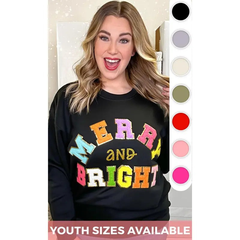 Merry and Bright Ideal Chenille Sweatshirt T-Shirts, Hoodie | UrbanDripWear.com